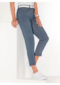 5-Pocket-Hose Casual Looks, Damen, Gr. 46, Normalgr&ouml;&szlig;en, dunkelblau, bedruckt, 98% Baumwolle, 2% Elasthan, Hosen 5-Pocket-Hose