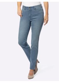 Bequeme Jeans Classic Basics, Damen, Gr. 46, Normalgr&ouml;&szlig;en, blau (blau, bleached), 81% Baumwolle, 17% Polyester, 2% Elasthan, unifarben, lang, Jeans Bequeme Jeans