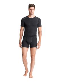 Unterziehshirt Conta, Damen, Gr. 6, 1 Stk., Normalgr&ouml;&szlig;en, schwarz (anthrazit, geringelt), 75% Baumwolle, 25% Polyester, Rundhals, Unterhemden Unterziehshirt