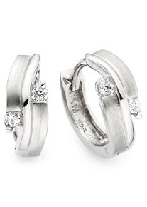 Paar Creolen Bruno Banani "Schmuck Geschenk Silber 925 Ohrschmuck Ohrringe", silber (silberfarben, kristallwei&szlig;, kristallwei&szlig;), Ohrringe, Damen, 13,3mm, Silber 925 (Sterlingsilber), Paar Creolen, mit Zirkonia (synth.)