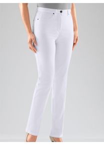 5-Pocket-Jeans Casual Looks, Damen, Gr. 46, Normalgr&ouml;&szlig;en, wei&szlig;, 98% Baumwolle, 2% Elasthan, unifarben, lang, Jeans 5-Pocket-Jeans