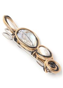 Brosche Firetti "Schmuck Geschenk Ansteckschmuck tricolor", rosa (metallfarben, ros&eacute;goldfarben, schwarz, wei&szlig;, wei&szlig;), Broschen, Damen, Metall, Brosche, mit Glasstein