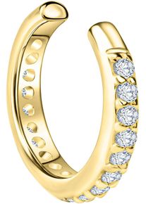 Ohrklemme Firetti "Schmuck Geschenk, Ohrring, Silber 925", gold (gelbgoldfarben, kristallwei&szlig;, kristallwei&szlig;), Ohrringe, Damen, 12mm, Silber 925 (Sterlingsilber), Ohrklemme, mit Zirkonia (synth.)
