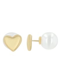 Adelia&acute;s Paar Ohrstecker ADELIA&acute;S "Damen Ohrringe &iquest; Ohrstecker Herz aus Edelstahl mit Perle", gold, Ohrringe, Damen, Edelstahl, Paar Ohrstecker