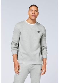 Sweatshirt Chiemsee, Herren, Gr. S (44/46), grau (neutral gray melange), 80% Baumwolle, 20% Viskose, Rundhals, Sweatshirts Sweatshirt