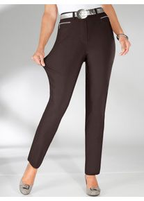 Thermohose Stehmann, Damen, Gr. 46, Normalgr&ouml;&szlig;en, braun (mokka), 76% Viskose, 21% Polyamid, 3% Elasthan, unifarben, lang, Hosen Thermohose