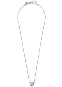 Kette mit Anh&auml;nger Firetti "Solit&auml;r, klassisch, zeitlos", silber (edelstahlfarben, kristallwei&szlig;), Halsketten, Damen, Edelstahl, L: 45,5, Kette mit Anh&auml;nger, mit Glasstein