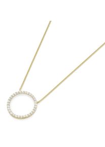 Goldkette Luigi Merano "Collier Mittelteil Ring mit Zirkonia, Gold 375", gold, Halsketten, Damen, Gelbgold 375, Goldkette