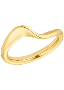 Fingerring s.Oliver "Wellen-Design" Gr. 56, gold (gelbgoldfarben), Fingerringe, Damen, 56, Edelstahl, 3mm, Fingerring