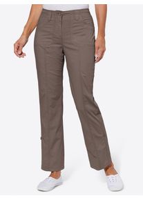 Webhose Classic Basics, Damen, Gr. 46, Normalgr&ouml;&szlig;en, grau (dunkeltaupe), 98% Baumwolle, 2% Elasthan, unifarben, lang, Hosen Webhose