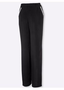 Schlupfhose Classic Basics, Damen, Gr. 46, Normalgr&ouml;&szlig;en, schwarz, 100% Viskose, unifarben, lang, Hosen Schlupfhose