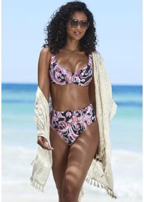 B&uuml;gel-Bikini-Top Sunseeker "Palina", Damen, Gr. 44, Cup E, schwarz (schwarz bedruckt), Recycling-Polyamid, Paisleymuster, Bikini-Oberteile B&uuml;gel-Bikini-Top, im Paisley Druck