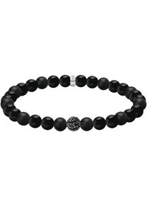 Armband Thomas Sabo "Obsidian Armband mit Zirkonia" Gr. 21, silber (silberfarben, schwarz, schwarz), Armb&auml;nder, Damen, 21, Silber 925 (recycelt), Armband, mit Obsidian, Zirkonia (synth.)