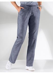 Bootcuthose Casual Looks, Damen, Gr. 255, Extrakurzgr&ouml;&szlig;en, blau (jeansblau), 100% Baumwolle, unifarben, lang, Hosen Bootcuthose