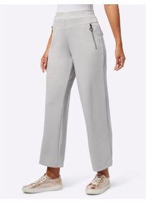 CR&Eacute;ATION L Culotte CREATION L, Damen, Gr. 46, Normalgr&ouml;&szlig;en, grau (hellgrau), 50% Modal, 44% Polyester, 6% Elasthan, unifarben, lang, Hosen Culotte