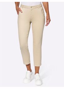 Bequeme Jeans Inspirationen, Damen, Gr. 46, Normalgr&ouml;&szlig;en, beige (sand), 85% Baumwolle, 13% Polyester, 2% Elasthan, unifarben, 7/8-L&auml;nge, Jeans Bequeme Jeans