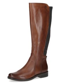 Stiefel Caprice, Damen, Gr. 36, Normalschaft, braun (cognac), Leder, Lederimitat, used, Basic, Schuhe Stiefel, Blockabsatz, Langsch&auml;fter, Businessstiefel in bequemer Weite