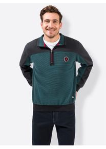 Sweatshirt Marco Donati, Herren, Gr. 56/58, blau (blau, gr&uuml;n), 100% Baumwolle, gemustert, Sweatshirts Sweatshirt