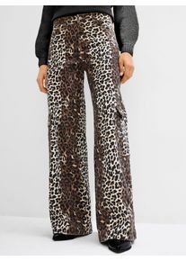 Bequeme Jeans Inspirationen, Damen, Gr. 46, Normalgr&ouml;&szlig;en, schoko, schwarz, bedruckt, 97% Baumwolle, 3% Elasthan, gemustert, lang, Jeans Bequeme Jeans