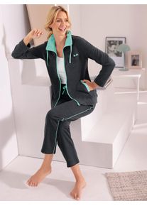 Dehnbund-Hose feel good, Damen, Gr. 44/46, Normalgr&ouml;&szlig;en, blau (marine, meliert), 60% Baumwolle, 40% Polyester, unifarben, Hosen Dehnbund-Hose