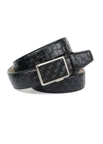 Lederg&uuml;rtel Anthoni Crown, Herren, Gr. 100, schwarz, Leder, gemustert, G&uuml;rtel Lederg&uuml;rtel, gepr&auml;gtes Flechtmuster, Oberfl&auml;che dezent gl&auml;nzend