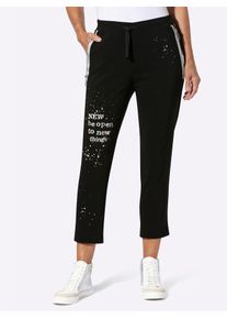 Webhose Inspirationen, Damen, Gr. 46, Normalgr&ouml;&szlig;en, schwarz, wei&szlig;, bedruckt, 72% Viskose, 25% Polyamid, 3% Elasthan, bedruckt, gemustert, unifarben, Hosen Webhose