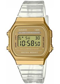 Chronograph CASIO VINTAGE, transparent (transparent, goldfarben), Armbanduhren, Damen, Chronograph, Quarzuhr, Armbanduhr,Damenuhr, Herrenuhr, Digitaluhr, Resinarmband