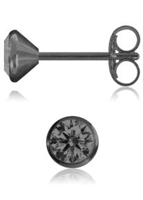 Paar Ohrstecker Firetti "Schmuck Geschenk Silber 925 Ohrschmuck", silber (silberfarben, schwarz, schwarz), Ohrringe, Damen, 4,4mm, Silber 925 (Sterlingsilber), Paar Ohrstecker, mit Zirkonia (synth.)