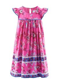 Sommerkleid happy girls "M&auml;dchenkleid", M&auml;dchen, Gr. 146, EURO-Gr&ouml;&szlig;en, rosa (deep pink), Stoff, 100% Viskose, normal, Kleider Sommerkleid