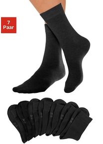 Basicsocken Lavana, Damen, Gr. 35-38, schwarz, Baumwolle, Elasthan, Polyamid, melange, elastisch, Socken Basicsocken, mit druckfreiem B&uuml;ndchen, Topseller