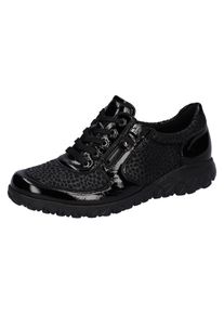 Waldl&auml;ufer Sneaker WALDL&Auml;UFER "Havy-Soft", Damen, Gr. 8 (42), schwarz, Lackleder, Textil, Schuhe Sneaker, im Materialmix, H-Weite, Freizeitschuh, Halbschuh, Schn&uuml;rschuh