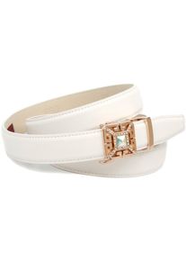 Lederg&uuml;rtel Anthoni Crown, Damen, Gr. 85, wei&szlig;, Leder, unifarben, G&uuml;rtel Lederg&uuml;rtel, Femininer Lederg&uuml;rtel in wei&szlig; mit eckiger Schlie&szlig;e