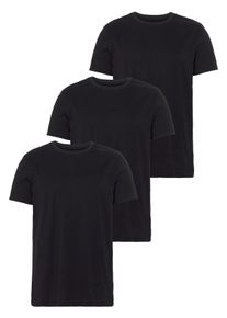 T-Shirt AJC, Herren, Gr. L (52/54), schwarz, Single Jersey, Obermaterial: 100% Baumwolle, unifarben, Basic, regular fit, Rundhals, abgesteppt, Shirts T-Shirt, lockere Passform, Basic-Stil