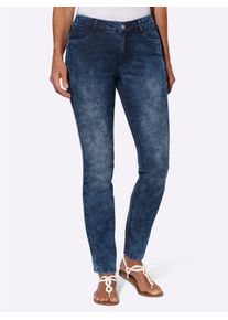 5-Pocket-Jeans Casual Looks, Damen, Gr. 46, Normalgr&ouml;&szlig;en, blau (dunkelblau, stone, washed), 81% Baumwolle, 17% Polyester, 2% Elasthan, unifarben, lang, Jeans 5-Pocket-Jeans