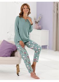 w&auml;schepur Schlafanzug W&Auml;SCHEPUR, Damen, Gr. 44/46, gr&uuml;n (jade, bedruckt), 50% Baumwolle, 50% Modal, Homewear-Sets Schlafanzug