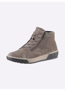 Stiefelette Casual Looks, Damen, Gr. 41, grau (taupe), Veloursleder, Schuhe Stiefelette