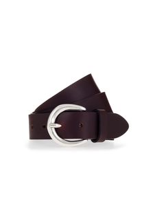 Lederg&uuml;rtel Mustang, Damen, Gr. 85, braun (schwarz braun), Rindsleder, unifarben, G&uuml;rtel Lederg&uuml;rtel, Schlie&szlig;e in poliertem Silber, 3,5 cm breit