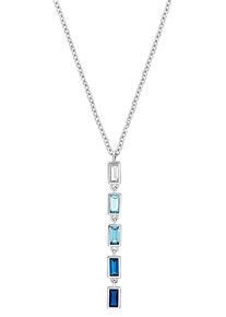 Y-Kette s.Oliver "2031402", blau (silberfarben, blau, kristallwei&szlig;), Halsketten, Damen, Silber 925 (Sterlingsilber), L: 45, Y-Kette, mit Zirkonia (synth.)