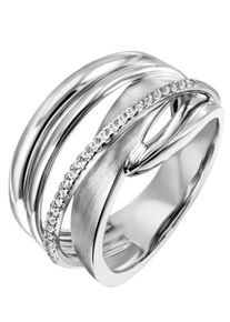 Fingerring Firetti "Schmuck Geschenk Silber 925 Silberring" Gr. 54, silber (silberfarben, kristallwei&szlig;), Fingerringe, Damen, 54, Silber 925 (Sterlingsilber), 4,5mm, Fingerring, mit Zirkonia (synth.)