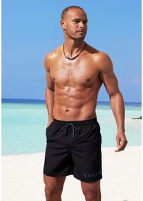 Badeshorts Venice Beach, Herren, Gr. XL, N-Gr, schwarz, Microfaser, Recycling-Polyester, unifarben, Badehosen Badeshorts, seitliche Eingrifftasche mit Rei&szlig;verschluss, Topseller