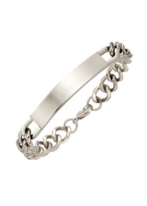 Armband Firetti "Schmuck Geschenk Armkette ID-Platte, Doppelpanzerkette", silber (silberfarben), Armb&auml;nder, Damen, 21cm, Edelstahl, Armband