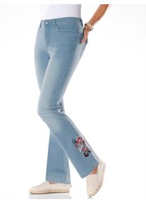 Bootcut-Jeans Classic Basics, Damen, Gr. 46, Normalgr&ouml;&szlig;en, blau, bleached, 81% Baumwolle, 17% Polyester, 2% Elasthan, unifarben, lang, Jeans Bootcut-Jeans