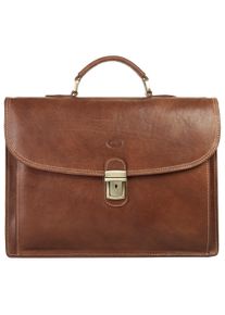 Pike Aktentasche PIK&Eacute;, Gr. B/H/T: 41cm x 32cm x 14cm onesize, braun, Leder, gepflegt, Taschen Aktentasche, echt Leder, Made in Italy