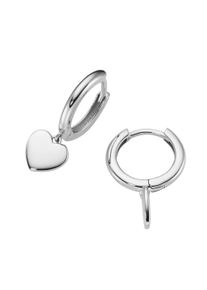 Paar Creolen Firetti "Schmuck Geschenk Silber 925 Ohrschmuck Ohrringe Herz", silberfarben, Ohrringe, Damen, 13mm, Silber 925 (Sterlingsilber), Paar Creolen