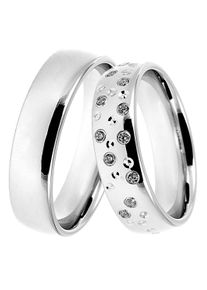 Trauring DOOSTI "Schmuck Geschenk Silber 925 Trauring Ehering Partnerring LIEBE" Gr. 54, silber (silberfarben), Fingerringe, Damen, 54,mit Zirkonia, Silber 925 (Sterlingsilber), 5,5mm, Trauring, Made in Germany - wahlweise mit oder ohne Zirkonia