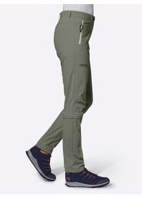 Zip-off-Hose Casual Looks, Damen, Gr. 46, Normalgr&ouml;&szlig;en, gr&uuml;n (khaki), 95% Polyamid, 5% Elasthan, unifarben, lang, Hosen Zip-off-Hose