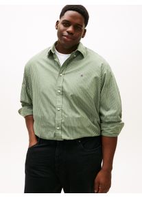 Tommy Hilfiger Big & Tall Langarmhemd "BT - CORE HAIRLINE POPLIN", Herren, Gr. 4XL, N-Gr, mountain pine, stripe, Web, Obermaterial: 100% Baumwolle, TOMMY HILFIGER BIG & TALL, gestreift, regular fit, Manschette, Hemden Langarmhemd, Gro&szlig;e Gr&ouml;&szlig;en, regular fit, Button-down-Kragen