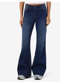 Slim-fit-Jeans Noisy may "NMROOXY HW FLARE JEANS VI580MB NOOS", Damen, Gr. 29, L&auml;nge 32, medium blau denim, Denim/Jeans, Obermaterial: 69% Baumwolle, 29% Polyester, 2% Elasthan, unifarben, slim fit kn&ouml;chellang, Jeans Slim-fit-Jeans