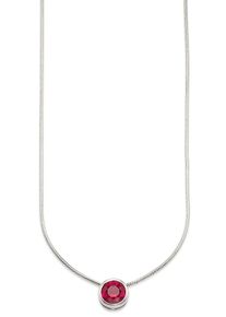 Kette mit Anh&auml;nger Bruno Banani "Schmuck Geschenk Silber 925 Halsschmuck Halskette Schlangenkette Stein", bunt (silberfarben, rot), Halsketten, Damen, Silber 925 (Sterlingsilber), L: 45, Kette mit Anh&auml;nger, mit Zirkonia (synth.), Korund (synth.) oder Spinell (synth.)