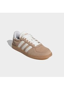 Sneaker adidas Sportswear "BREAKNET SLEEK", Damen, Gr. 42, warm sandstone, core wei&szlig;, gum 3, Leder, Synthetik, Schuhe Sneaker